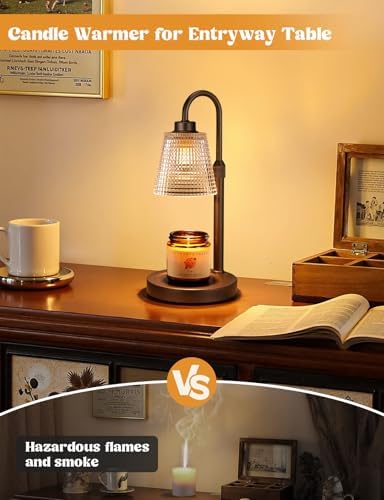 Brown Candle Warmer Lamp with Timer, Dimmable Candle Warmer for Jar Candles, Height Adjustable Wax Melts Warmer, Birthday Gifts for Women Mom, House Warming Gifts New Home Decor - Image 5