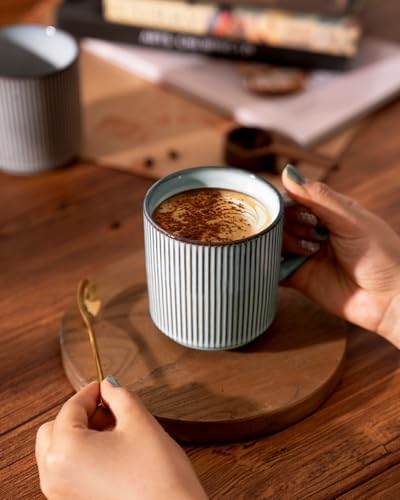 famiware Coffee Mug Set of 6, Star 12 oz Ceramic Mugs Cups Set with Handle - Image 6