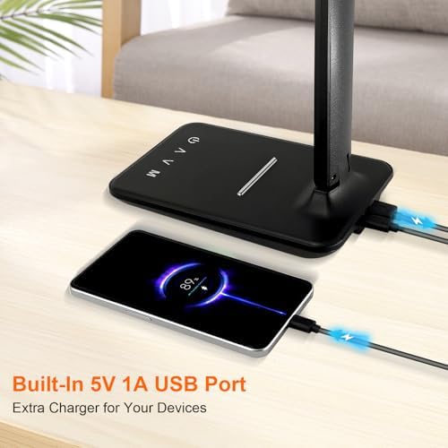 LED Desk Lamp for Office Home, 500LM Bright Touch Control USB Charging Port - Image 4