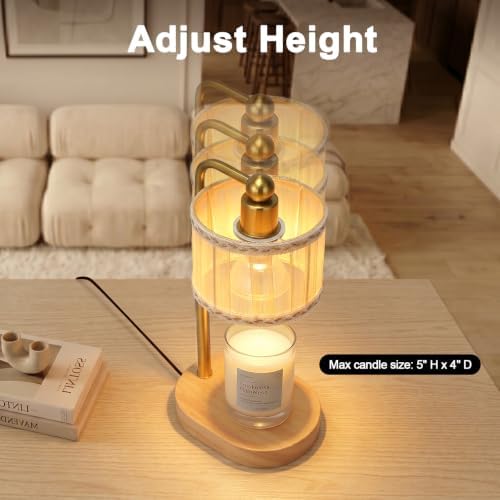 Candle Warmer Lamp with Timer, Modern Golden Candle Warmer for jar Candles, Electric Wax Warmer, Includes 2 Bulbs, Birthday Gift for Women, Mom, Housewarming - Yarn - Image 2