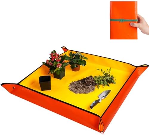 Extra Large Repotting Mat for Indoor Plants & Potting Soil Mat Portable Potting Tray Reusable Gardening Mat Garden Gift for Women Men (39.5"X39.5") by HNXTYAOB