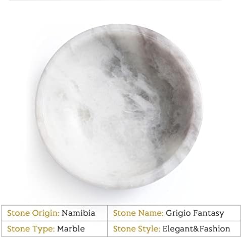 Koville African Natural Marble Incense Holder, 5inch Incense Holders for Sticks, Sturdy Incense Burner Ideal for Meditation and Relaxing, Easy to Clean(Grigio Fantasy) - Image 2
