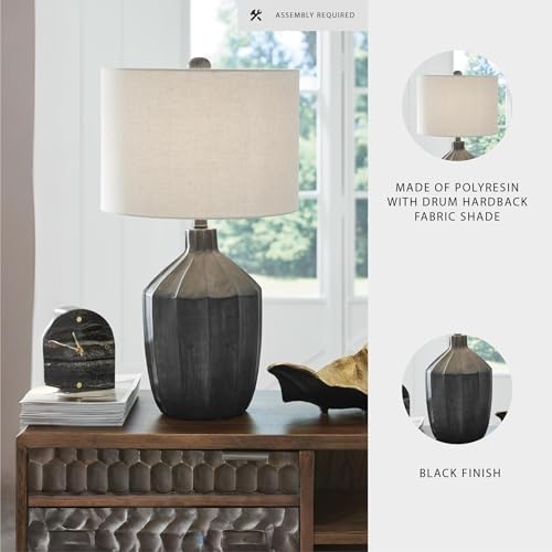 Signature Design by Ashley Jilton Table Lamp, 25-Inch Black for Nightstand - Image 3