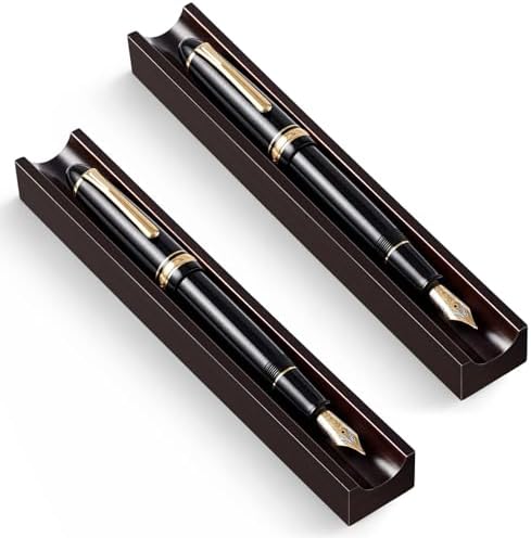 Hoteam 2 Pcs Wood Pen Holder Black Walnut Single Pen Rest Desk Organizer by Hoteam