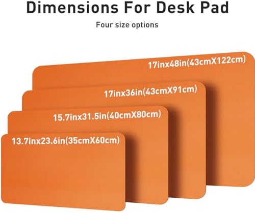 Aothia Leather Desk Pad Protector, Office Desk Mat, Large Mouse Pad, Non-Slip PU Leather Desk Blotter, Laptop Desk Pad, Waterproof Desk Writing Pad for Office and Home (48"x17", Hermes Orange) - Image 6