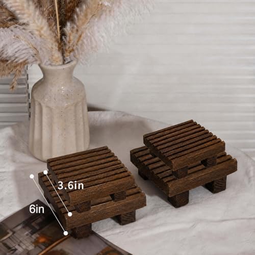 Klunk Wooden Risers, Wood Bathroom Tray & Kitchen Counter Riser, Set of 3 - Image 5