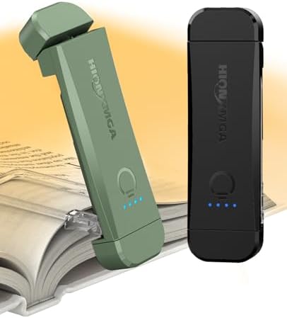 HIONXMGA 2-Pack,Rechargeable Book Lights for Reading in Bed,Green+Black by HIONXMGA