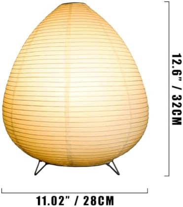 Small Table Lamp, Cute Paper Lamp, Ambient Lighting Lamp, Cozy Bedside Lamp, Minimalist Warm Glow Light for Bedroom Living Room Kids Room Dorm (White, 12.6"x11.02"x11.02") - Image 5