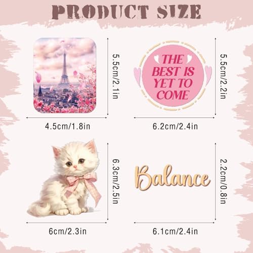 Pink Vision Board Stickers - 50 Pcs Cute Aesthetic Travel Kit - Image 2