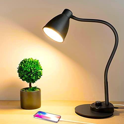 BOHON LED Desk Lamp with USB Charging Port 3 Color Modes Dimmable, Black by BOHON
