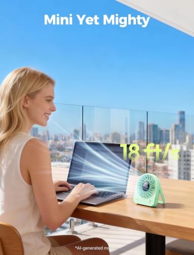 Aecooly Mini Portable Desk Fan, Small Enough to Hold USB Fan, 4 Speeds - Image 4