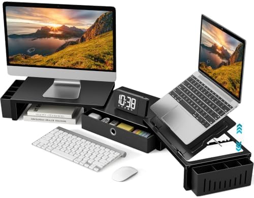 BONTEC Monitor Stand Riser, Adjustable Laptop Stand, Desk Organizer by BONTEC