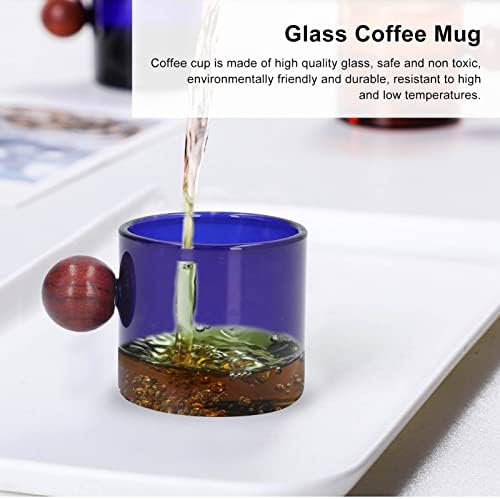 Glass Espresso Cups, 4 oz Mini Blue Glass Coffee Mugs - Image 4