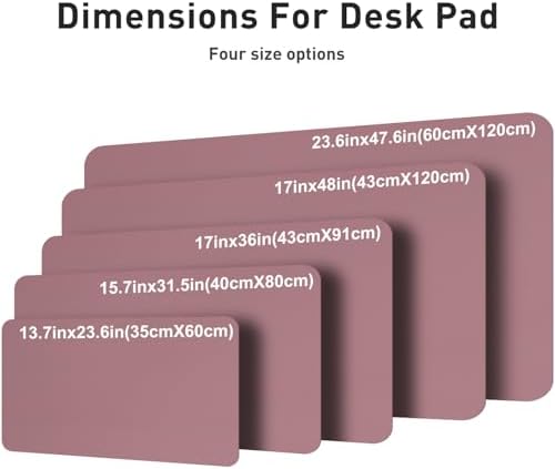 Aothia Faux Leather Desk Mat – Large Mouse Pad, Non-Slip PU Leather Blotter, Waterproof Writing Surface for Office and Home (Dark Pink, 47.2" x 23.6") - Image 5