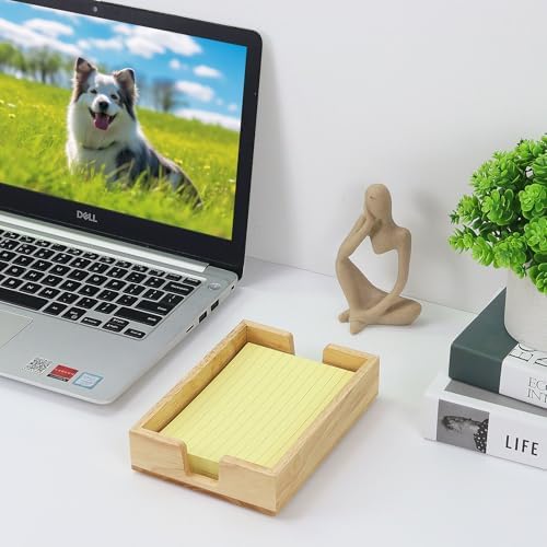 MultiBey Rubber Wood Sticky Note Holder - 4x6 Inch Note Pad Dispenser - Image 5