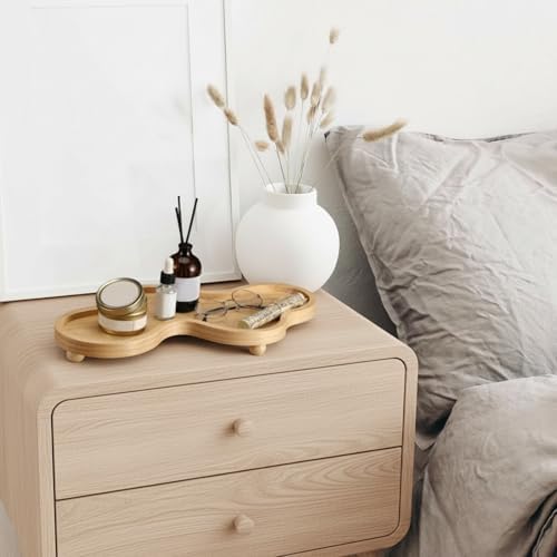 Uiifan Wood Cloud Perfume Decorative Tray Bedside Jewelry Tray,Wood Color - Image 6