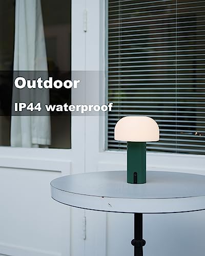 WEILAILUX Cordless Mushroom Table Lamp, Waterproof Shower Lamp, Battery Operated Table Lamp Rechargeable, Touch Dimmable Night Light for Bedroom/Patio/Camping/Dinning/Outdoor (Green) - Image 6