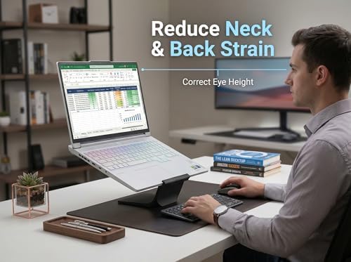 Laptop Stand for Desk – Ergonomic Laptop Riser, Improves Posture & Reduces Neck Pain, Stable No-Wobble Design, Cooling Airflow, Fits 10–17” Laptops, Office & Home Setup - Image 2