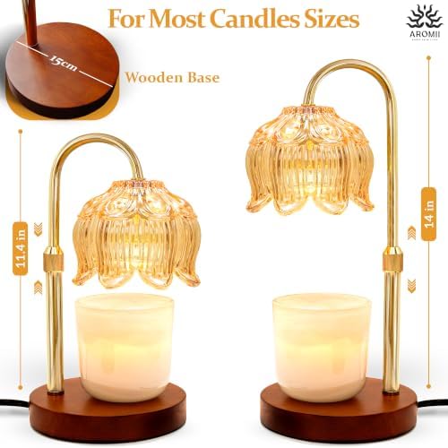 Candle Warmer Lamp with Timer & Wireless Remote Control – Dimmable 4-Level Adjustable Height Electric Wax Melt Warmer, Flameless Jar Light for Modern Minimalist Home Decor - Image 2