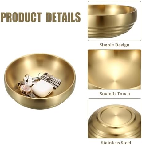 7.4" Gold Decorative Bowl, 2 Packs Key Bowls for Entryway Table - Image 6