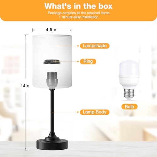 Fenmzee Small Bedside Lamp for Bedroom - 3-Way Dimmable Touch Table Lamp - Image 4