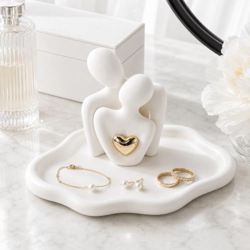 Jewelry Tray with Hugging Couple Figurine, Gift for Her - Image 3