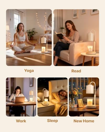 CASTLELIFE Dimmable Candle Warmer Lamp with Timer, Height Adjustable Candle Warmer for Jar Candles, Electric Wax Melt Warmer for Home Decor House Warming Gifts, Birthday Gifts for Women, Apricot - Image 5