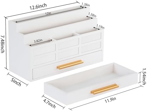 Desk Organizer with Drawer, Countertop Bill Mail Organizer and File Storage - Image 3