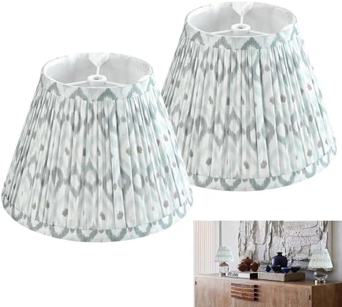 GO&SO Small Pleated Lamp Shades Set of 2 Mini,5"×9"×6.4" Bell Shade Floral by GOSO