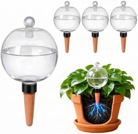 4 Pack 26 oz Extra Large Plant Self Watering Globes to 3 Weeks Watering by Shuomeng