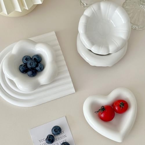 Ceramic Storage Tray White Glazed Catchall for Snacks Jewelry Vanity Countertop Display Decorative Serving Accent Kitch - Image 6