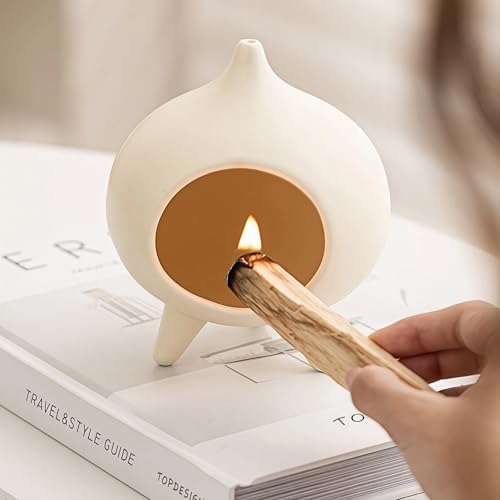 Ceramic Palo Santo Holder & Cone Incense Burner - Mini Chimney by Unknown