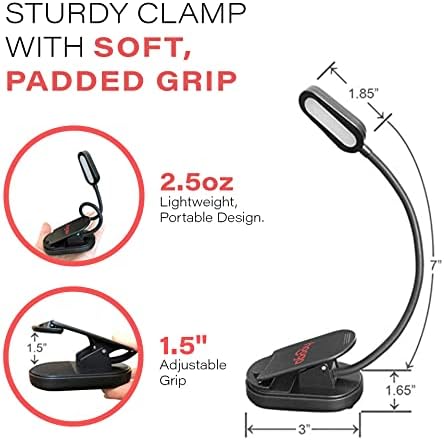 hooga Red Book Light, Rechargeable Clip On 625nm LED Light for Reading in Bed. No Blue Light Emitted, Eye Care Light for Strain-Free, Healthy Eyes. Gift for Students, Kids, Travel, Nursing, Studying. - Image 6