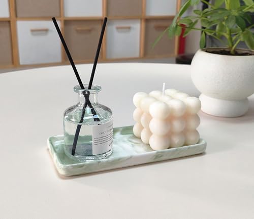 6.4" Porcelain Small Bathroom Narrow Mini Tray - Green - Image 4