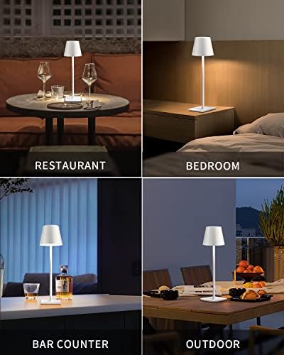 KDG 2 Pack Cordless White Table Lamps, Rechargeable Portable LED Desk Lamps - Image 6