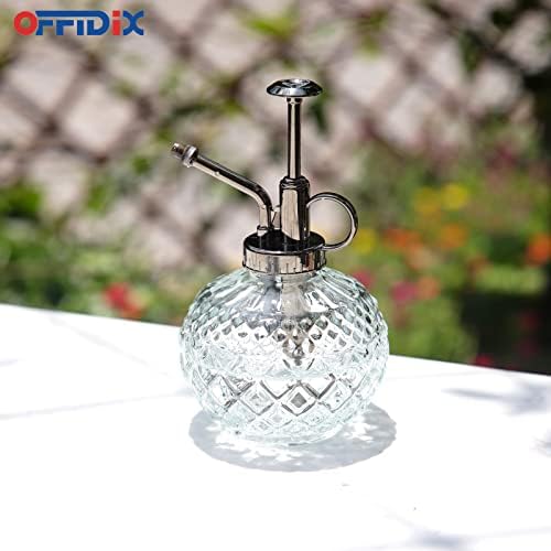 Plant Mister, Clear 10 oz Vintage Glass Spray Bottle with Plastic Top Pump - Image 5