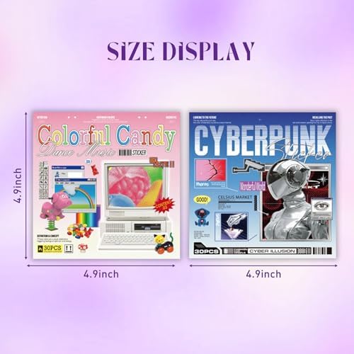 2 in 1 Sticker Book, Cyberpunk Retro Futuristic - Image 2