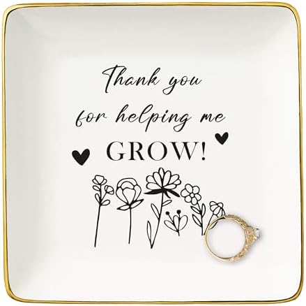NZY Thank You Gifts: Ceramic Jewelry Tray Trinket Holder Ring Dish - Perfect for Teacher Appreciation, Christmas or Any Occasion by NZY