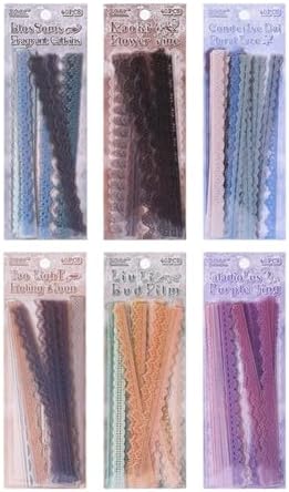 240 Pcs Transparent Lace Stickers for Scrapbooking Junk Journal Card Making Collage Diary Planner Notebook Letter Photo Album Craft Project Decoration, 30 Patterns by Obujopal