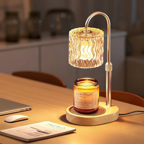 Homelist Decorative Ripple Glass Candle Warmer Lamp, Dimmable by Homelist