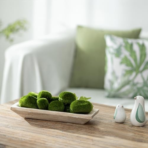 Hanobe Solid Wooden Decorative Bowl for Coffee Table Entryway Decor, White - Image 3