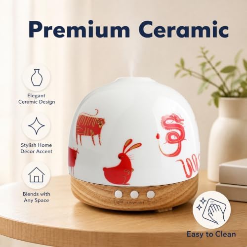 300ML Ceramic Essential Oil Diffuser for Home - Image 2