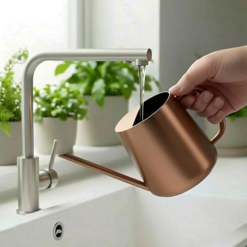 Watering Can for Indoor & Outdoor Plants, 35 oz/1000ml Watering Can with Metal Handle, Stainless Steel Garden Long Spout Watering Pot for Indoor House Plants Bonsai Flower Decorative - Image 4