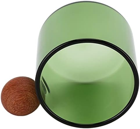 Kikumi Heat Clear Glass Coffee Cup with Wooden Ball Handle for Office Bar Party (Green) - Image 5