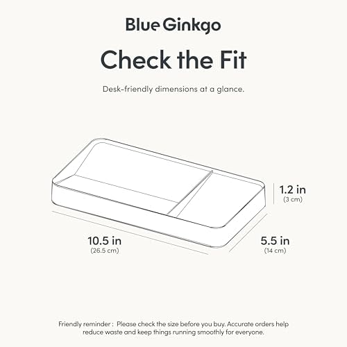 BLUE GINKGO Desk Organizer Tray, White, Made in Korea - Image 3