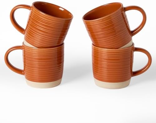 famiware Coffee Mugs Set of 4, 13 oz Mug Set, Ceramic Cup Set with Handle by Famiware