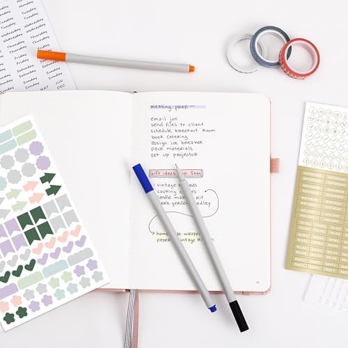 &And Per Se Junk Journal Kit, A5 Hardcover Dot Grid Journal Notebook Set for Beginners with Journaling Supplies Stencils, Stickers, Washi Tapes & Colored Pens Accessories (Green) - Image 4