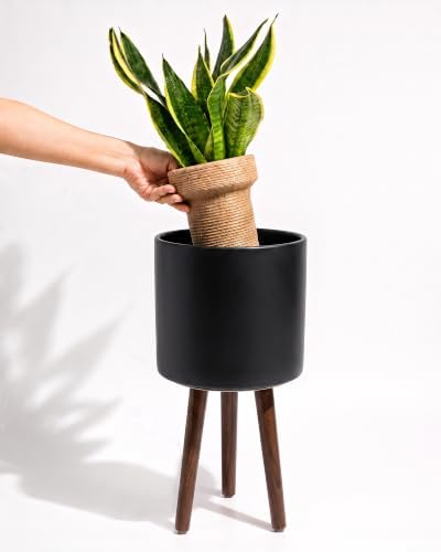 Bamworld Single Plant Holder for Indoor Plants Metal Planter Stand 10.5in by Bamworld