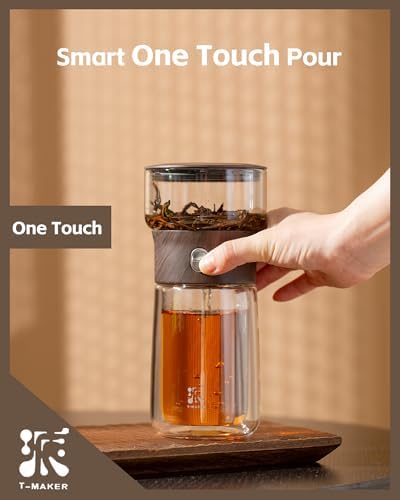ZENS Glass Infuser Teapot, One Touch Tea Maker for Loose Leaf Tea - Image 2