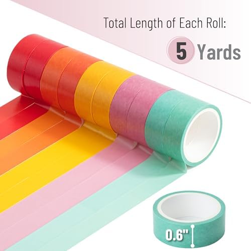 Mr. Pen- Washi Tape Set, 10 Rolls, 5 Yards/Roll, Washi Tape for Scrapbook - Image 4